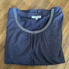 グレー ストーン装飾 長袖Tシャツ Mのサムネイル
