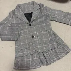 チェック柄ジャケット＆スカートセットアップ 120