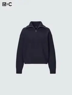 プレミアムラムハーフジップセーター