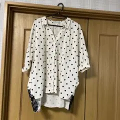 美品☆マイカアンドディール ビッグシルエットシャツ ストライプ 薄茶 