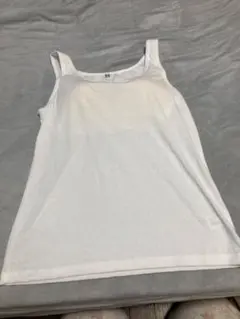 ホワイト Lサイズ タンクトップ　カップ付き