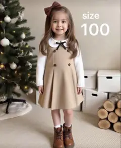 女の子　入園式　卒園式　ワンピース　 誕生日 発表会 長袖ワンピース　100