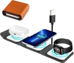 Leehitech 3 in 1 ワイヤレス充電器 折り畳み式 MagSafe充