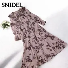 SNIDEL スナイデル ビッグエンブロイダリーカラープリントワンピース 0