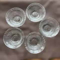 昭和レトロ　エンボス花柄ガラス　 小鉢　5個セット