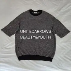 【値下げ・美品】BEAUTY&YOUTH ジャガード ニット ネイビー ブラック