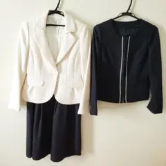 セレモニースーツ 3点セット（白・ネイビー）11号 フォーマル 入学式 卒業式