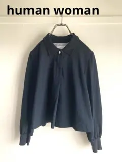 human woman T/C プレーティングカットソー