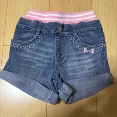 Dolly Mew デニム ショートパンツ ハート刺繍　120