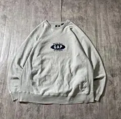 90s old GAP スウェット　センター刺繍ロゴ　リバース型　グレー
