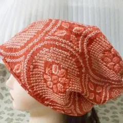 うぁふわり セミオーダー生地紹介6 難有難隠し キャップ 室内帽子 着物リメイク