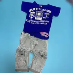 デニムダンガリー110セットプリントTシャツカーゴパンツロンハーマン取扱ブランド