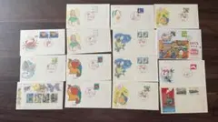 ふみの日 消印 15枚 まとめ売り 全国 郵便 昭和レトロ コレクション 封筒付