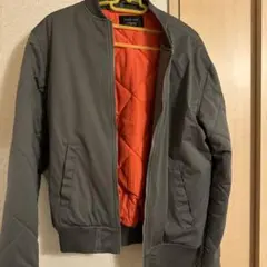 ZARA MAN MA-1ジャケット グレー オレンジ内側 STAY TRUE