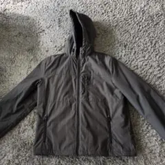 ダークグレー フード付き ナイロンジャケット