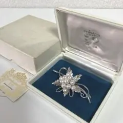 宝石専門店ミワ パール ブローチ 葉っぱ STERLING刻印 東京 銀座