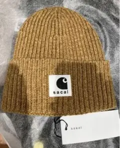 SACAI サカイ　異素材ドッキング　ナイロンウール　ボンディングニットキャップ SACAI サカイ 異素材ドッキング ナイロンウール ボンディング