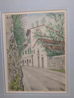 藤田靖子、スペインの街角、6号日本画 - メルカリ