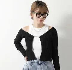JACQUEMUS リブニット カーディガン ブラック