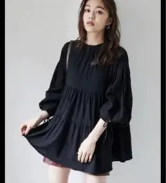 Heather 2way トップス M 黒 レディース　長袖　ヘザーのサムネイル