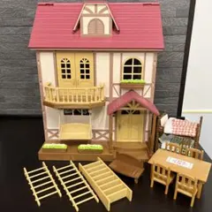 シルバニアファミリー　きらめくふん水の大きなお家　家具付き