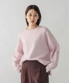 グローバルワーク　ふわふわHugmeクルーネックニット