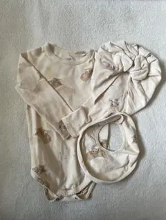 Konges Sloejd 猫柄 3点set ロンパース ボンネット スタイ