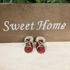 プチブライス 靴 カプセルドール ブライス ドール ミニチュア革 赤茶 ブーツ