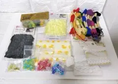 手芸素材詰め合わせ！アヒル柄ガーゼ、ビーズなど