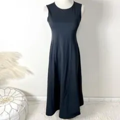 ユニクロ ウルトラストレッチエアリズムワンピース（ノースリーブ)　ブラック S