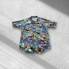 COLOURS アレキサンダージュリアン アート総柄 半袖シャツ L【AH82】