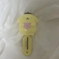 サンリオ ポムポムプリン 折りたたみヘアブラシ ミラー付き
