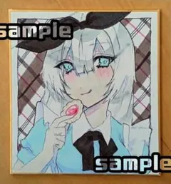 一時値下げ《オリジナル》イラスト アリス風 手描き ミニ色紙 一点物 アナログ