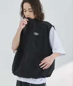 ワンポイント刺繍ロゴ配色 ナイロン バルーンベスト MSG
