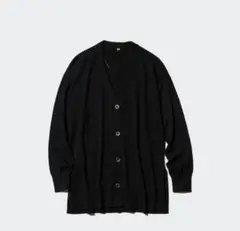 ユニクロUNIQLO　UVカットVネックロングカーディガン　BLACKのサムネイル