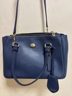 COACH くすみブルー 2wayバッグ