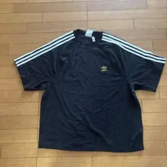 adidas ブラック 3本ライン ジャージ M