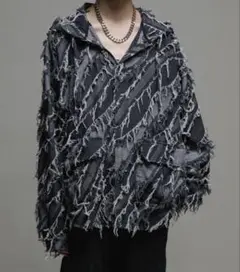 【Casper John】Fringe denim parka