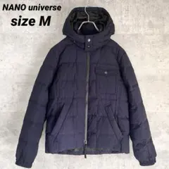 ナノユニバース ダウンジャケット フード付き 2WAY ネイビー M ナイロン