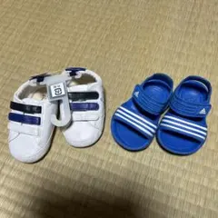 adidas ブルーサンダル、ギャップシューズ12.5cm