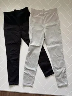 レプシィム　マタニティパンツ 2点セット ブラック グレージュ