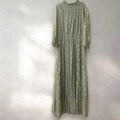 Vis 総レースチュールストレッチレースワンピース オケージョンドレス