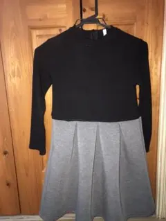 黒・グレー 七分袖ワンピースキッズ