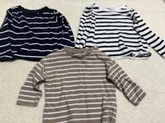 西松屋　長袖カットソー 3枚セット　ボーダー