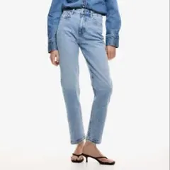 H&M スリムフィットハイアンクルジーンズ　ライトブルー　32
