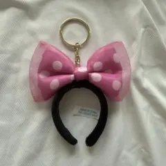 ディズニー ミニー リボンカチューシャキーホルダー ピンクのサムネイル