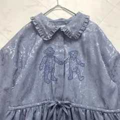美品✨メリージェニー　bear 刺繍 ジャガード ワンピース ロング　テディベア