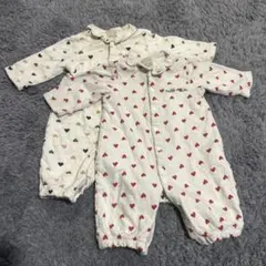 ハート柄　ロンパース　2点セット　女の子　petit main 70