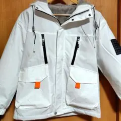 SEVDEOGX フリース裏地 ホワイトダウンジャケット