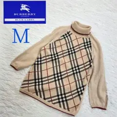 ✨美品✨バーバリーブルーレーベル ノバチェック◾タートルニット/七分袖ベージュM